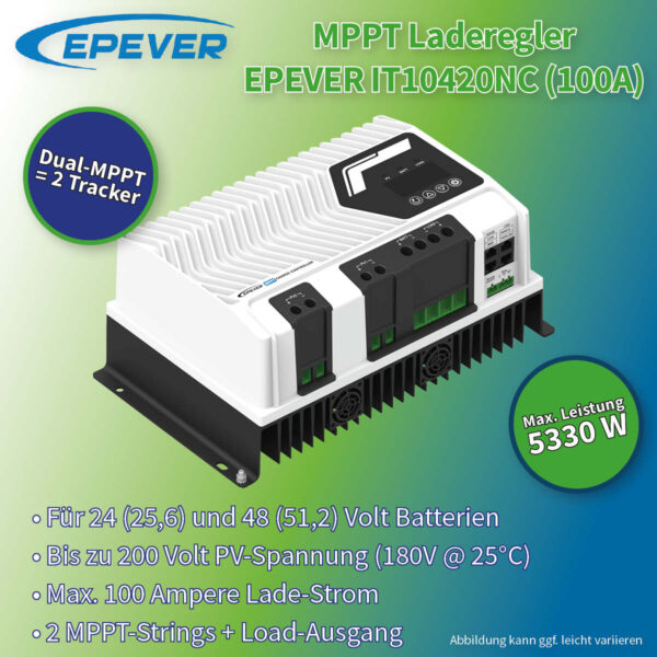 EPEVER MPPT Laderegler IT10420NC (IT-NC G3-100A) 5,3 kWp