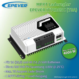 EPEVER MPPT Laderegler IT7420NC (IT-NC G3-75A) 4 kWp