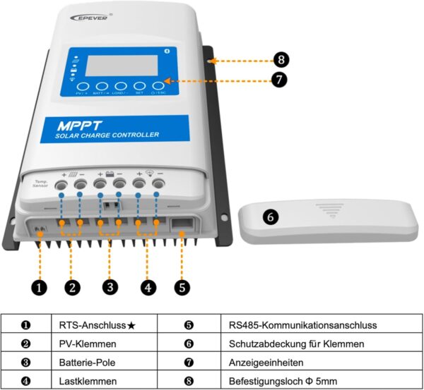 61taLZ2JBOL._AC_SL1500_ EPEVER MPPT Laderegler XTRA 3415N G3 (30A) 1,6 kWp