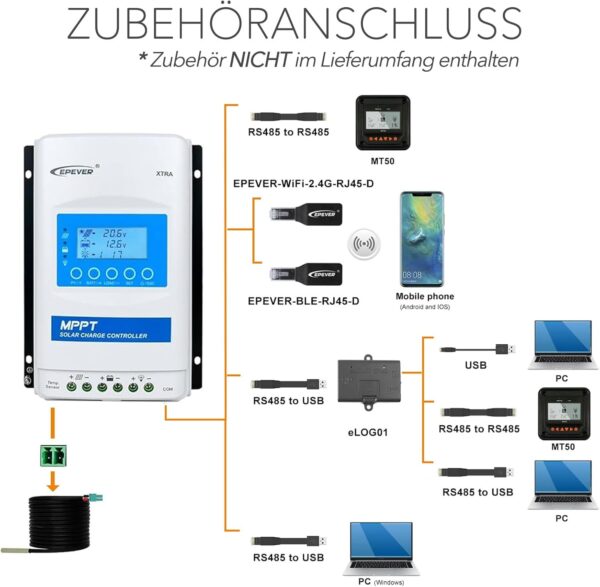 71UwCJddu2L._AC_SL1500_ EPEVER MPPT Laderegler XTRA 3415N G3 (30A) 1,6 kWp